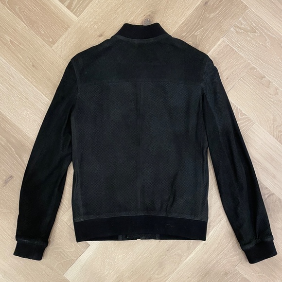 Allsaints Men's Suede "Tyde" Bomber Black - Size XS - Picture 5 of 7